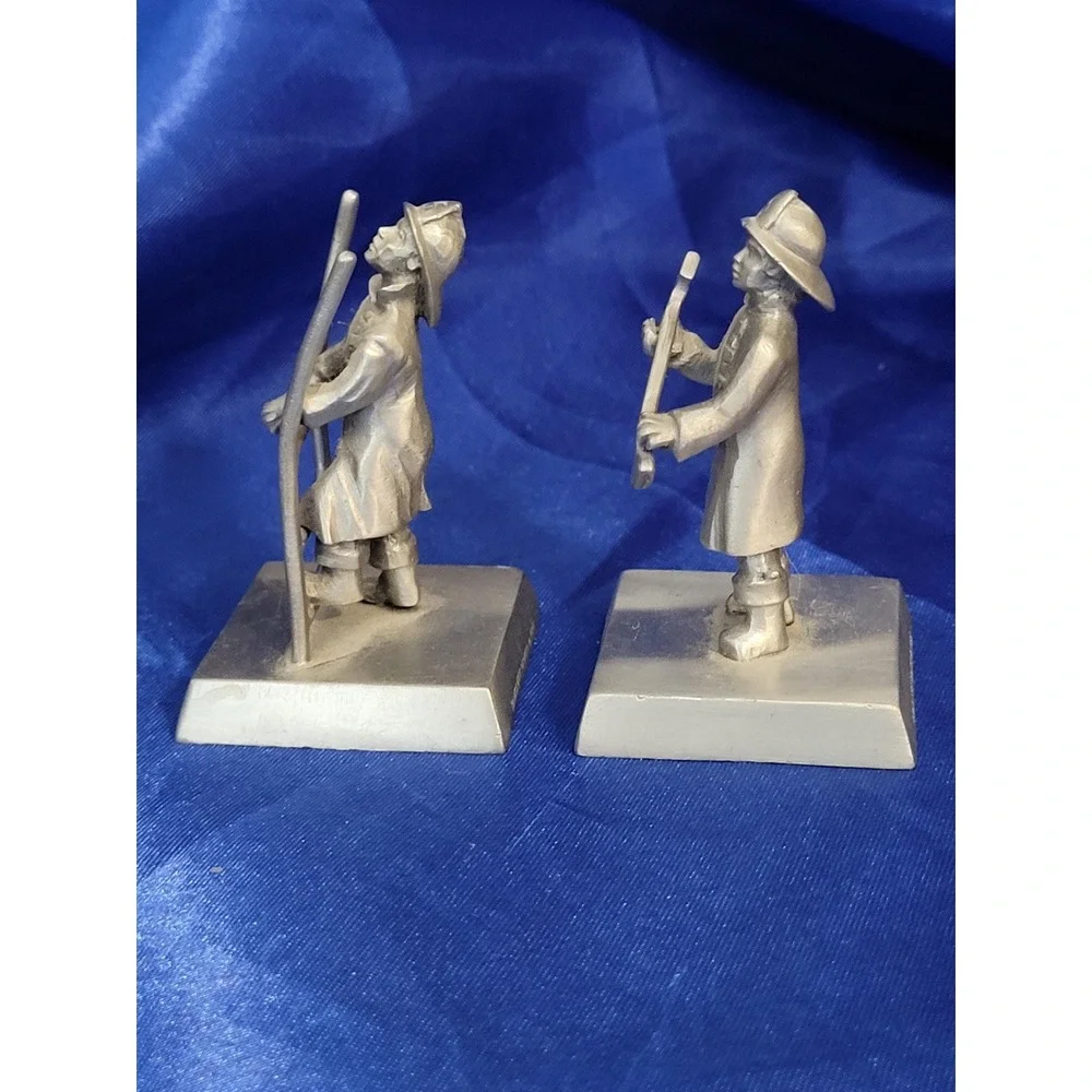 Pewter Firefighters (2) Vintage 1985 Rawcliff Pewter